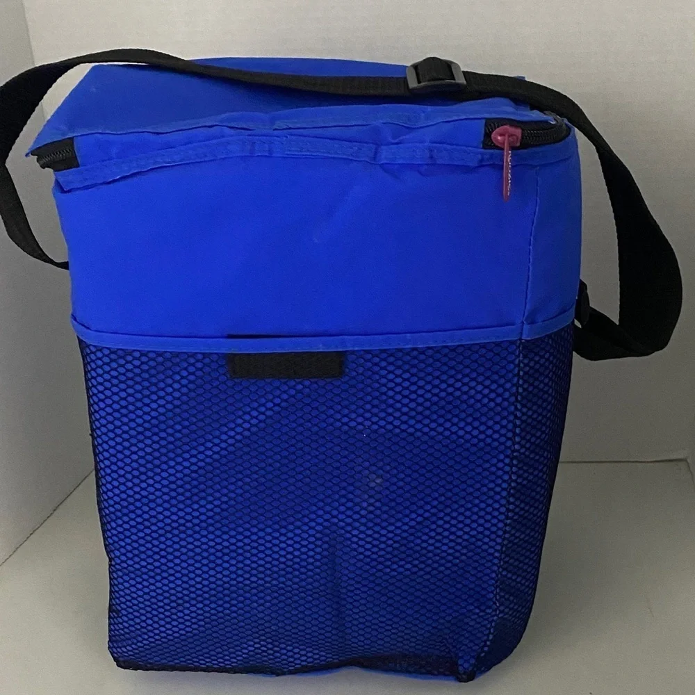 Vintage 90s Applebee’s Koozie Cooler Bag Blue Restaurant Promo Memorabilia
